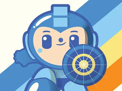 Megaman character character art cute fanart illustration kali meadows mega man retro vector videogames