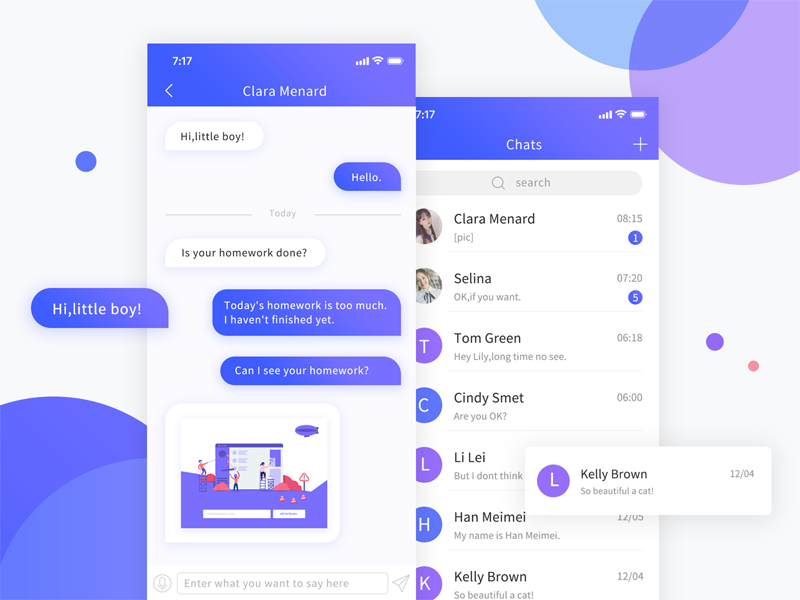 UI100Day-02 Chat by Abei for COOLEST on Dribbble