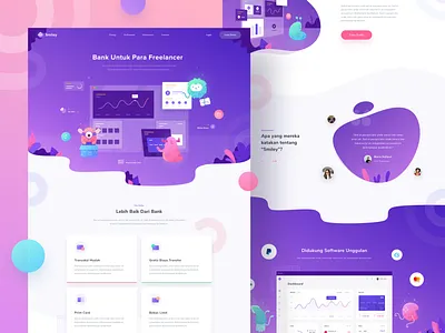 Financial Landing Page bank credit card dashboard desktop financial gradient icon illustration landing page money monster
