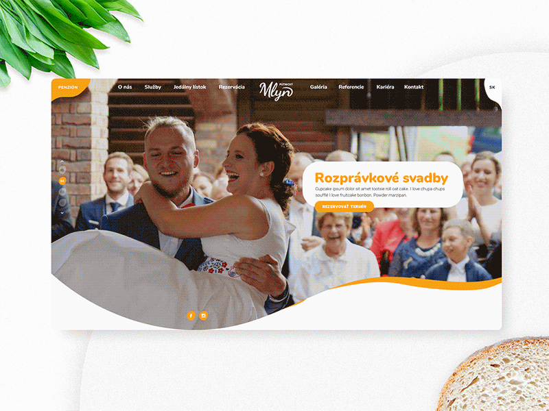 Pútnický mlyn - Website & Animation animation food gif homepage mill restaurant splash ui ux web webdesign website