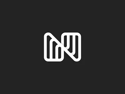 N flat icon lines logo mark minimal mistershot modernism monogram symbol waves