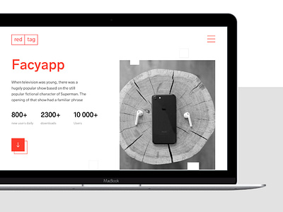 Redtag Website brand grid minimal mockup prague red ui uiux web website