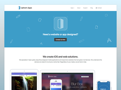 Updated Uptown Apps Website blue business company responsive web web desgin website