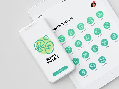 Sports Icons app design icon icon set icons ipad iphone line sports ui