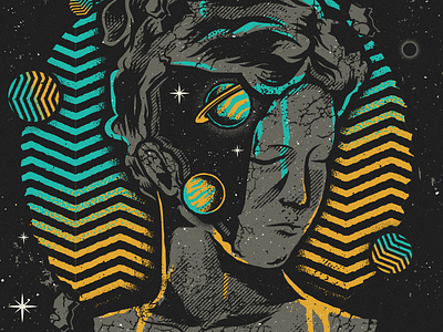 Nothing But Thieves art artwork gig gigposter nothing but thieves psychadelic statue universe vector
