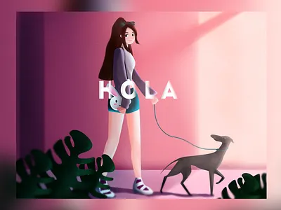 Hola color design illustration