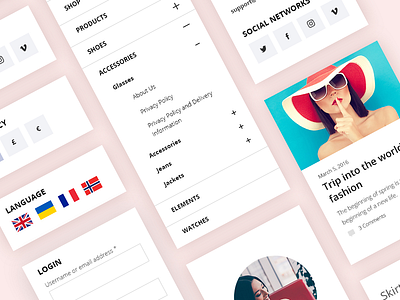 Hydrus. Mobile version of PSD Template ecommerce opencart template ui ux