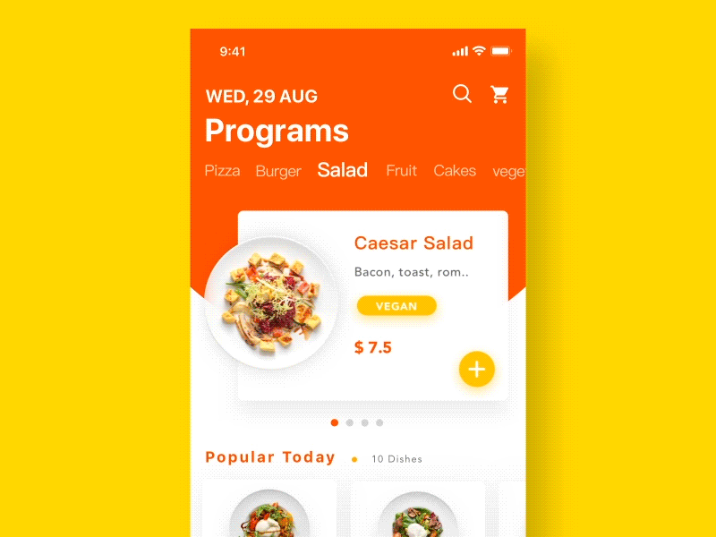Dynamic design of Fast food order-02 animation app design ui