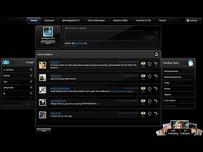 HP TouchSmart Twitter Multi-touch Application application flow design illustration illustrator logo photoshop ui vector graphic