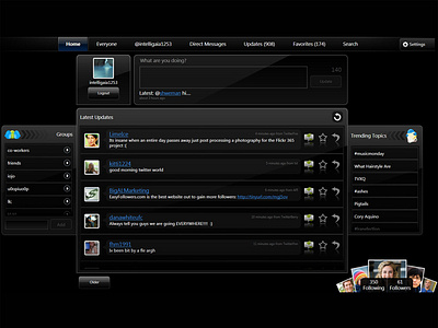 HP TouchSmart Twitter Multi-touch Application application flow design illustration illustrator logo photoshop ui vector graphic
