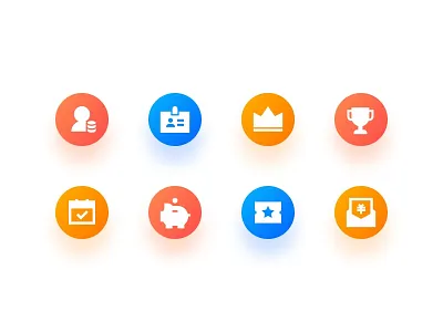 Finance Icon bank calendar coupons crown finance fintech icon idcard money piggybank reward vip