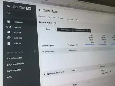 Wireframing some screens for an Aircraft pricing tool