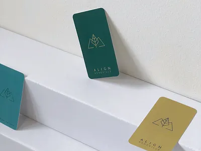 Align Asheville Business Card Designs align asheville brand branding business businesscards chiropractor identity mountains submark