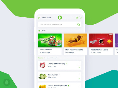 Chaldal - Grocery Shop App Redesign app chaldal clean clean app creative design green grocery minimal minimal app redesign ui ux