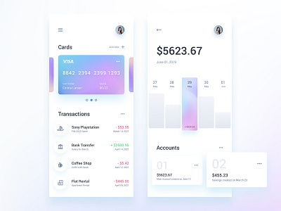 Finance Wallet App Template app dashboard finance statistics stats ui ui kit uidesign ux wallet