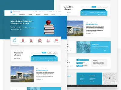 Elementary school web design agency blue elementary school gradient iceland reykjavik school school web school website ui ux viska web web design web development website