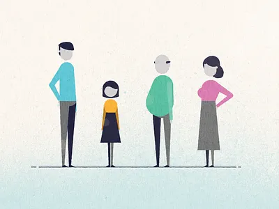 People character child illustration man old man texture vector woman