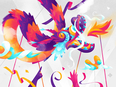 Paper Dragon amazing boost burn celebrations chinese colors cool dagon ball dragon fire happybness hurca norde saturation wow
