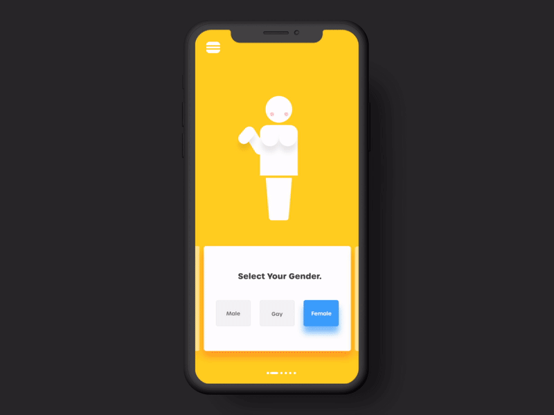 Funny BMI Calculator. Daily UI #004 animation app bmi branding calculator cards colors dailyui dailyui004 design fat fitness funny health illustration interaction mobile nift ui yellow
