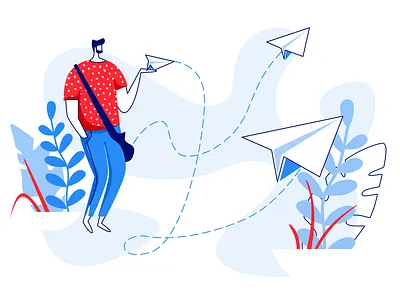 Email Illustration 2018 2d 2dart characer design dropbox flat illustration mail mail app mail box mail pilot send sending ui