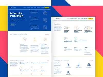 Corporate Website concept design developers flat geometric landing modules ui ux vector website