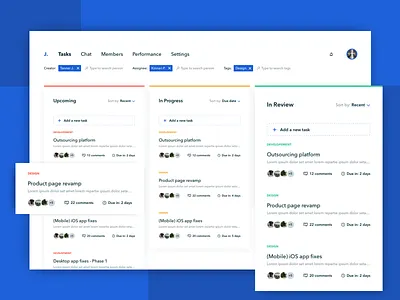 Productivity App (Exploration) app boards cards clean filters kanban minimal people productivity trello typography ui ux