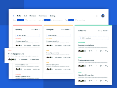 Productivity App (Exploration) app boards cards clean filters kanban minimal people productivity trello typography ui ux