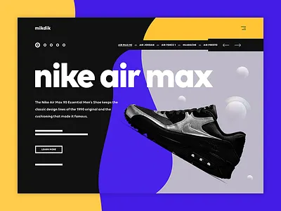 mikdik - online fashion store design ecommerce fashion landing page minimal nike one page sneakers ui ui design user interface web design website website design