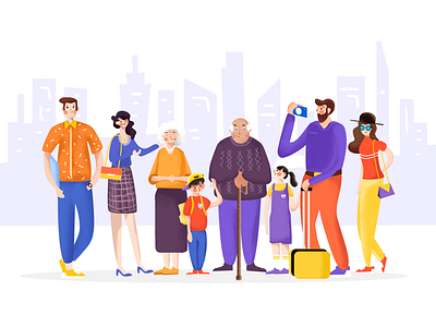family character dad family illstration illstrator kids mom person personage portrait vector