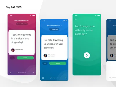 CommunityAsk - App Concept | Day 242/365 - Project365 colorful community dashboard design challenge disruptive thursday gamificaiton ios11 mobile app project365 questions sketch