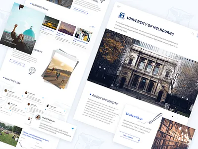 University of Melbourne website campus design education landing page ui ux university web design webpage website white