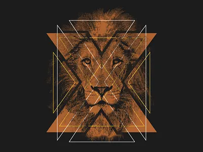 X Lion animal apparel design illustration lion screen print
