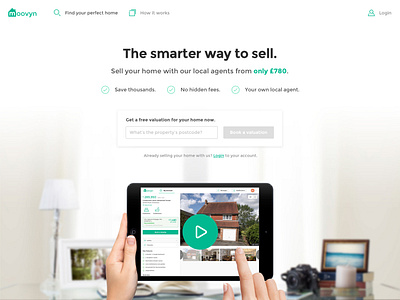 Moovyn - Landing Page green home landing page property real estate