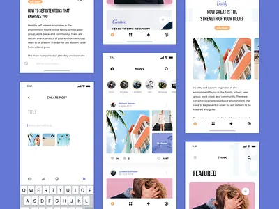 Think UI Kit – Feed adobe xd app concept figma interface ios kit mobile sketch ui ui kit