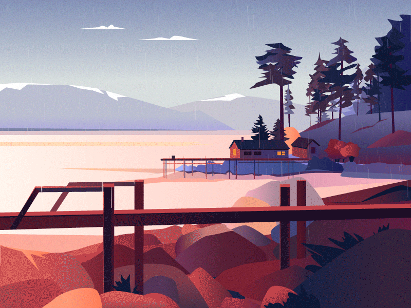 Fall Rain - illustration animation colors illustration rain vector