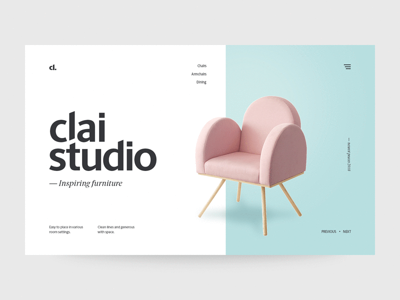 Clai animation product typography web