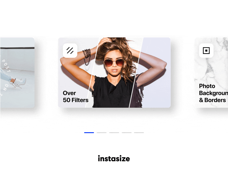 Instasize Slider animation marketing principle promo simple sketch slide slider