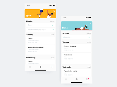 To Do App day planner home illustration mobile app sport task list task manager tasks to do ui ui ux