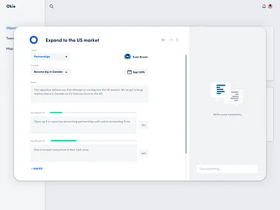 Simple OKR tool brainstation design sprint hr hris illustration okrs performance mangement ui ux