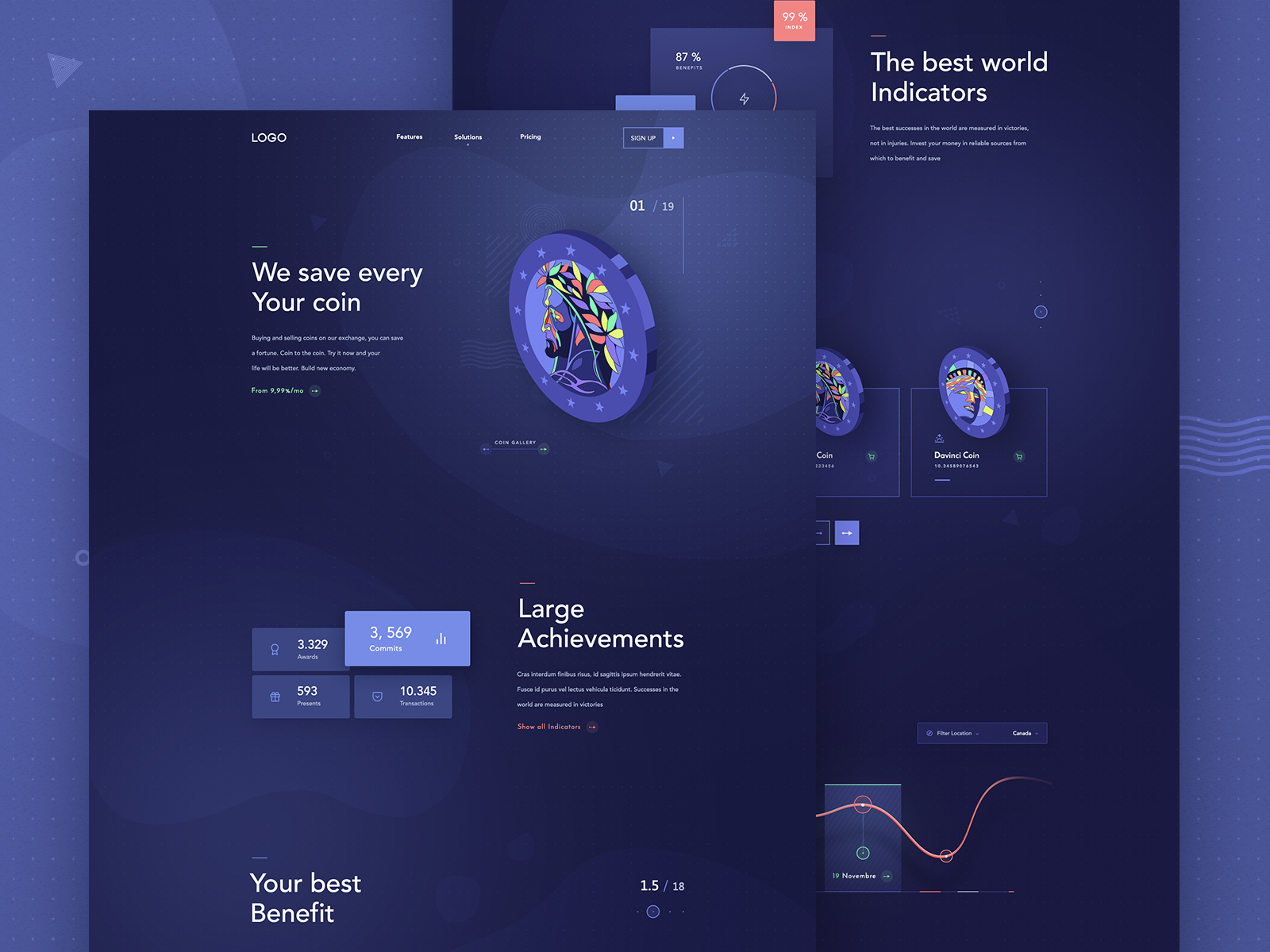 crypto landing page by uixNinja on Dribbble