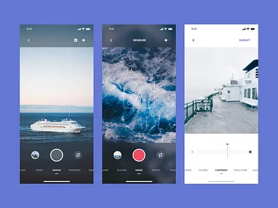 Think UI Kit – Camera App app camera filters interface ios kit ui ui kit ux video