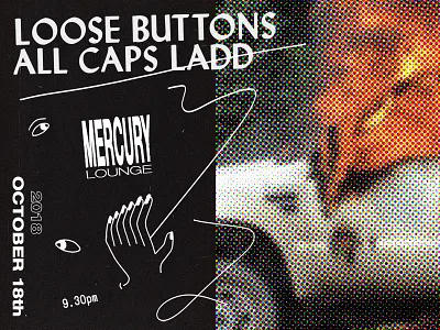 LB Merc Poster band black brooklyn brutal concert concert poster duotone gothic halftone loose buttons poster sketchy squiggle squiggles