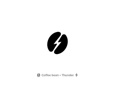 Thunder Coffee Bean abstract bean black coffee coffee bean design logo thunder thunderbolt