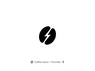 Thunder Coffee Bean abstract bean black coffee coffee bean design logo thunder thunderbolt