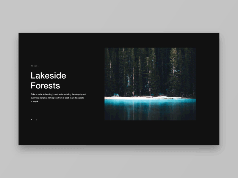 Layout 2.4 | Travel site animation after effects animation article black dark helvetica neue minimal mountains photoshop principle ui unsplash ux website white yosemite