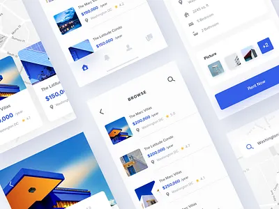 House Rent App app clean furniture house ios mobile porperty rent ui ui kit ux