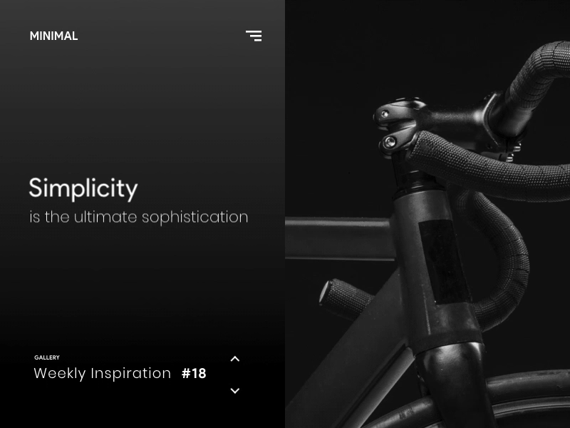 Minimal Inspiration Website concept - Animation animation dark design flat gif minimal motion typography ui ux vector web