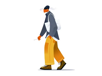 FW Season #2 boy character character design drawing fall flat illust illustration illustrator season smoke vector