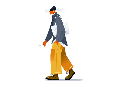 FW Season #2 boy character character design drawing fall flat illust illustration illustrator season smoke vector