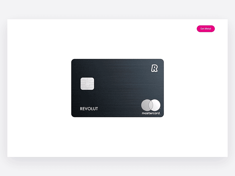 Revolut Metal website 3d 3d animation animation banking black card animation credit card desktop digitaldesign interaction design landing mastercard metal card minimal minimal card minimal cards principle scroll animation webdesign website